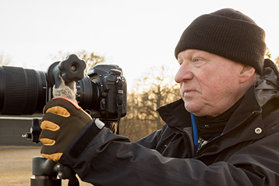 Deltagare på naturfotograf Jan Gustafssons kurs