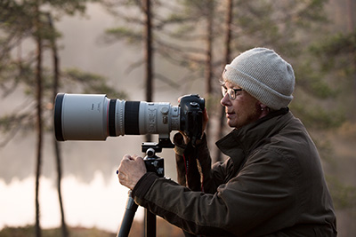 Deltagare på naturfotograf Jan Gustafssons kurs